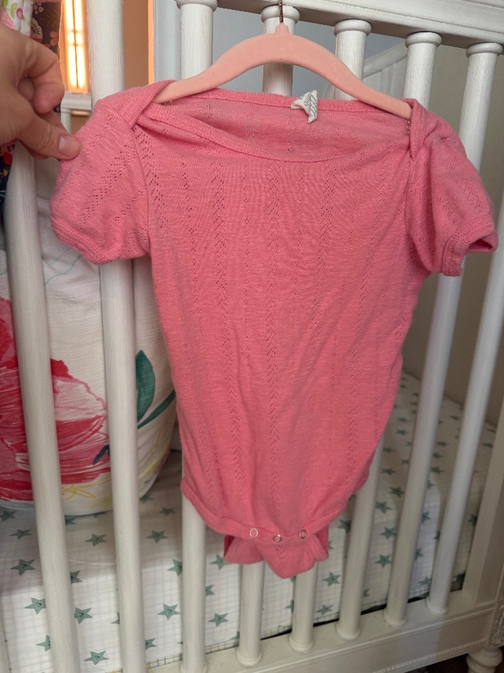 Kate Quinn 12-18 months pink pointelle bodysuit